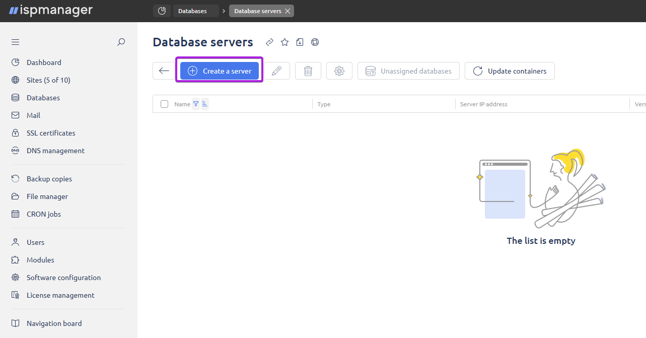 Click Create on the toolbar