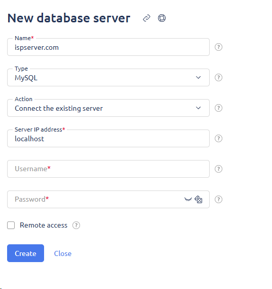 new server will appear in the list of database servers