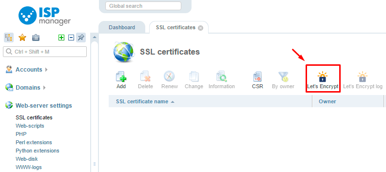 Order SSL-certificate
